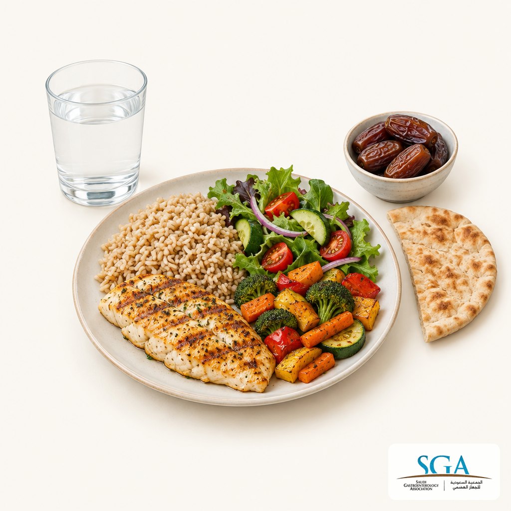 Illustration of a balanced healthy meal