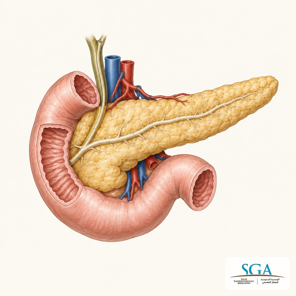 Illustration of the pancreas